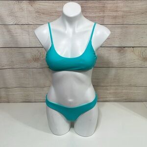 NWT SherryDc Large blue Two Piece Bikini Brazilian Swimsuit